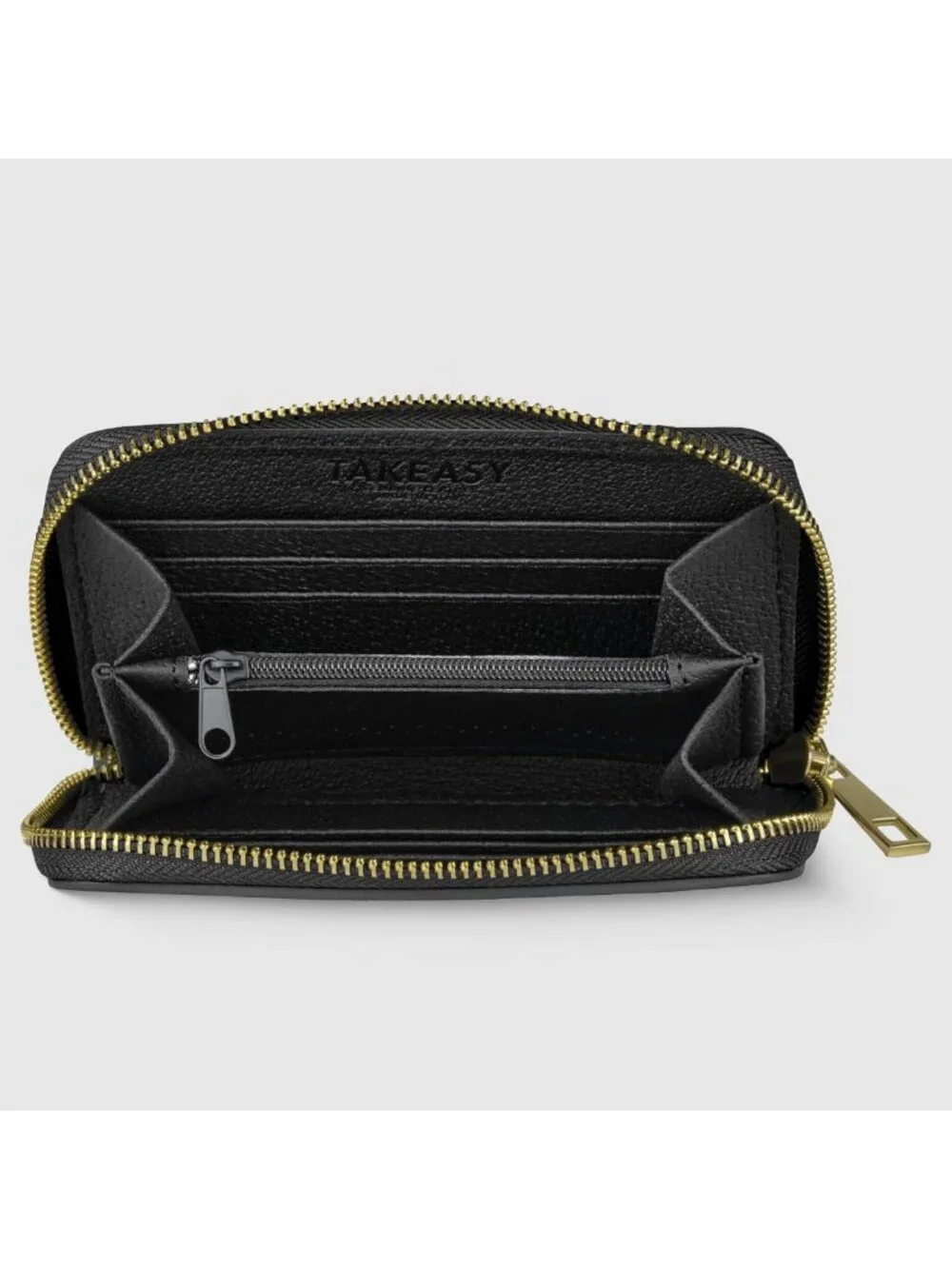 Genuine Leather Wallet for Women | Zippered Closure, 6 Card Slots, Small Black